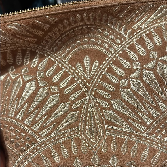 Lucky Brand Brown Embroidered Clutch Bag - Picture 3 of 5